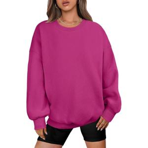 image:imageANRABESS Oversized Sweatshirt for Women Crewneck Y2K Hoodies Fleece Casual Comfy Pullover Top Fall Outfits Clothes 2025Light Pink