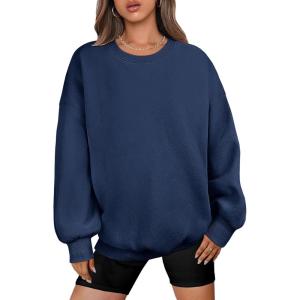 image:imageANRABESS Oversized Sweatshirt for Women Crewneck Y2K Hoodies Fleece Casual Comfy Pullover Top Fall Outfits Clothes 2025Navy Blue