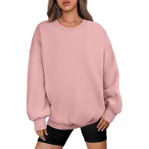image:imageANRABESS Oversized Sweatshirt for Women Crewneck Y2K Hoodies Fleece Casual Comfy Pullover Top Fall Outfits Clothes 2025Pink