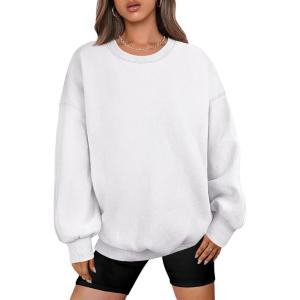 image:imageANRABESS Oversized Sweatshirt for Women Crewneck Y2K Hoodies Fleece Casual Comfy Pullover Top Fall Outfits Clothes 2025White