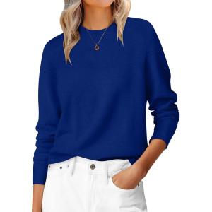 image:imageANRABESS Sweaters for Women 2025 Long Sleeve Crewneck Loose Fit Lightweight Knit Basic Fall Sweater OutfitsRoyal Blue
