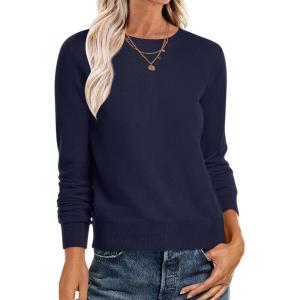 image:imageANRABESS Sweaters for Women Long Sleeve Lightweight Crewneck Soft Basic Knit Loose Fit Pullover Top 2025 Fall Trendy OutfitsNavy