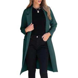 image:imageANRABESS Womens Cardigan Sweater 2025 Fall Outfits Knitted Lapel Long Coats CoatigansGreen