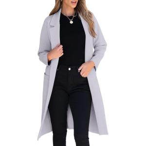 image:imageANRABESS Womens Cardigan Sweater 2025 Fall Outfits Knitted Lapel Long Coats CoatigansGrey Purple