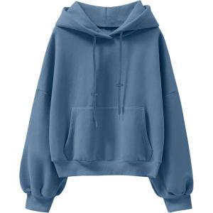 image:imageANRABESS Womens Oversized Hoodies Lantern sleeve Fleece Sweatshirts 2025 Fall Winter Loose Pullover Preppy ClothesDeep Blue