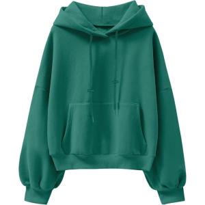 image:imageANRABESS Womens Oversized Hoodies Lantern sleeve Fleece Sweatshirts 2025 Fall Winter Loose Pullover Preppy ClothesGreen