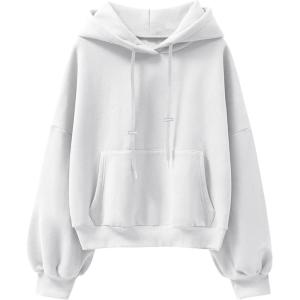 image:imageANRABESS Womens Oversized Hoodies Lantern sleeve Fleece Sweatshirts 2025 Fall Winter Loose Pullover Preppy ClothesWhite