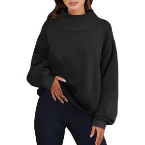 image:imageANRABESS Womens Oversized Sweatshirts Turtleneck Pullover Long Sleeve Hoodies Tops 2025 Fall Fashion Preppy OutfitsBlack