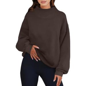 image:imageANRABESS Womens Oversized Sweatshirts Turtleneck Pullover Long Sleeve Hoodies Tops 2025 Fall Fashion Preppy OutfitsDeep Brown