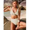 image:imageANRABESS Bikini Sets for Women Summer High Waisted 2 Piece Bathing Suit Ribbed Tie Knot Swimsuit 2026 Beach Vacation SwimwearBeige