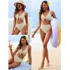 image:imageANRABESS Bikini Sets for Women Summer High Waisted 2 Piece Bathing Suit Ribbed Tie Knot Swimsuit 2026 Beach Vacation SwimwearBeige