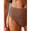 image:imageANRABESS Bikini Sets for Women Summer High Waisted 2 Piece Bathing Suit Ribbed Tie Knot Swimsuit 2026 Beach Vacation SwimwearBrown