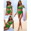 image:imageANRABESS Bikini Sets for Women Summer High Waisted 2 Piece Bathing Suit Ribbed Tie Knot Swimsuit 2026 Beach Vacation SwimwearGreen
