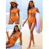 image:imageANRABESS Bikini Sets for Women Summer High Waisted 2 Piece Bathing Suit Ribbed Tie Knot Swimsuit 2026 Beach Vacation SwimwearOrange