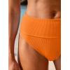 image:imageANRABESS Bikini Sets for Women Summer High Waisted 2 Piece Bathing Suit Ribbed Tie Knot Swimsuit 2026 Beach Vacation SwimwearOrange