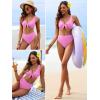 image:imageANRABESS Bikini Sets for Women Summer High Waisted 2 Piece Bathing Suit Ribbed Tie Knot Swimsuit 2026 Beach Vacation SwimwearPink