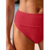 image:imageANRABESS Bikini Sets for Women Summer High Waisted 2 Piece Bathing Suit Ribbed Tie Knot Swimsuit 2026 Beach Vacation SwimwearRed