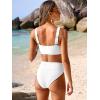 image:imageANRABESS Bikini Sets for Women Summer High Waisted 2 Piece Bathing Suit Ribbed Tie Knot Swimsuit 2026 Beach Vacation SwimwearWhite