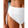 image:imageANRABESS Bikini Sets for Women Summer High Waisted 2 Piece Bathing Suit Ribbed Tie Knot Swimsuit 2026 Beach Vacation SwimwearWhite