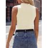 image:imageANRABESS Mock Neck Tank Tops Sweaters Wool Blend Sleeveless Soft Fitted Business Casual Sweater Shirts 2026 Summer ClothesCream White