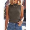 image:imageANRABESS Mock Neck Tank Tops Sweaters Wool Blend Sleeveless Soft Fitted Business Casual Sweater Shirts 2026 Summer ClothesDrak Taupe