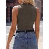 image:imageANRABESS Mock Neck Tank Tops Sweaters Wool Blend Sleeveless Soft Fitted Business Casual Sweater Shirts 2026 Summer ClothesDrak Taupe