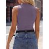 image:imageANRABESS Mock Neck Tank Tops Sweaters Wool Blend Sleeveless Soft Fitted Business Casual Sweater Shirts 2026 Summer ClothesGrey Purple