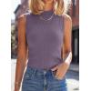 image:imageANRABESS Mock Neck Tank Tops Sweaters Wool Blend Sleeveless Soft Fitted Business Casual Sweater Shirts 2026 Summer ClothesGrey Purple