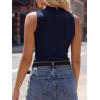 image:imageANRABESS Mock Neck Tank Tops Sweaters Wool Blend Sleeveless Soft Fitted Business Casual Sweater Shirts 2026 Summer ClothesNavy Blue