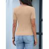 image:imageANRABESS Short Sleeve Sweater for Women Scoop Neck Casual Lightweight Ribbed Knit Pullover Tops 2026 Spring Summer OutfitsBeige