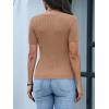image:imageANRABESS Short Sleeve Sweater for Women Scoop Neck Casual Lightweight Ribbed Knit Pullover Tops 2026 Spring Summer OutfitsKhaki