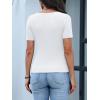 image:imageANRABESS Short Sleeve Sweater for Women Scoop Neck Casual Lightweight Ribbed Knit Pullover Tops 2026 Spring Summer OutfitsWhite