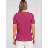 image:imageANRABESS Short Sleeve Sweaters for Women Wool Blend V Neck Sweater Shirts Business Casual Work Tops 2026 Summer OutfitsHot Pink