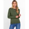 image:imageANRABESS Sweater for Women Long Sleeve Crewneck 2026 Spring Winter Soft Loose Fit Basic Knit Pullover Sweaters Top OutfitsArmy Green