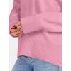 image:imageANRABESS Sweaters for Women 2025 Fall Long Sleeve Casual Loose Fit Knitted High Low Hem Basic Pullover Sweater Tops Coral Pink Medium