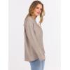 image:imageANRABESS Sweaters for Women 2025 Fall Long Sleeve Casual Loose Fit Knitted High Low Hem Basic Pullover Sweater Tops Khaki Large