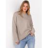 image:imageANRABESS Sweaters for Women 2025 Fall Long Sleeve Casual Loose Fit Knitted High Low Hem Basic Pullover Sweater Tops Khaki Large