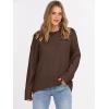 image:imageANRABESS Sweaters for Women 2025 Fall Long Sleeve Casual Loose Fit Knitted High Low Hem Basic Pullover Sweater TopsCoffee