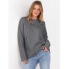 image:imageANRABESS Sweaters for Women 2025 Fall Long Sleeve Casual Loose Fit Knitted High Low Hem Basic Pullover Sweater TopsDark Grey