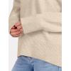 image:imageANRABESS Sweaters for Women 2025 Fall Long Sleeve Casual Loose Fit Knitted High Low Hem Basic Pullover Sweater TopsLight Beige