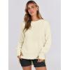 image:imageANRABESS Sweatshirts for Women 2025 Fall Long Sleeve Shirts Oversized Crewneck Lightweight Side Split Casual Pullover TopsAlmond