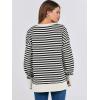 image:imageANRABESS Sweatshirts for Women 2025 Fall Long Sleeve Shirts Oversized Crewneck Lightweight Side Split Casual Pullover TopsBlack White