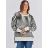 image:imageANRABESS Sweatshirts for Women 2025 Fall Long Sleeve Shirts Oversized Crewneck Lightweight Side Split Casual Pullover TopsBlack White