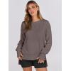 image:imageANRABESS Sweatshirts for Women 2025 Fall Long Sleeve Shirts Oversized Crewneck Lightweight Side Split Casual Pullover TopsCamel