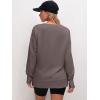 image:imageANRABESS Sweatshirts for Women 2025 Fall Long Sleeve Shirts Oversized Crewneck Lightweight Side Split Casual Pullover TopsCamel