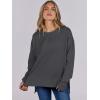 image:imageANRABESS Sweatshirts for Women 2025 Fall Long Sleeve Shirts Oversized Crewneck Lightweight Side Split Casual Pullover TopsDeep Gray