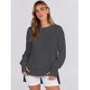 image:imageANRABESS Sweatshirts for Women 2025 Fall Long Sleeve Shirts Oversized Crewneck Lightweight Side Split Casual Pullover TopsDeep Gray