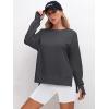 image:imageANRABESS Sweatshirts for Women 2025 Fall Long Sleeve Shirts Oversized Crewneck Lightweight Side Split Casual Pullover TopsDeep Gray