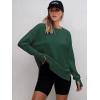 image:imageANRABESS Sweatshirts for Women 2025 Fall Long Sleeve Shirts Oversized Crewneck Lightweight Side Split Casual Pullover TopsForest Green
