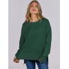 image:imageANRABESS Sweatshirts for Women 2025 Fall Long Sleeve Shirts Oversized Crewneck Lightweight Side Split Casual Pullover TopsForest Green